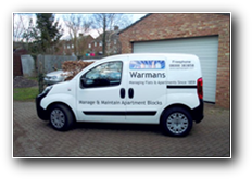 Digital print and vinyl lettering on Warman's van