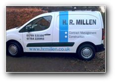 Vinyl lettering on Millen Van